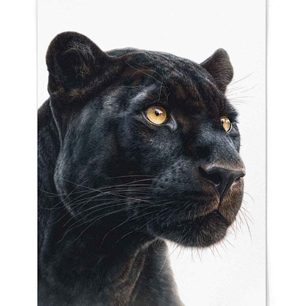 Watercolor Black Jaguar Wall Art Print Unframed - Majestic Jungle Elegance - Picture 3 of 6